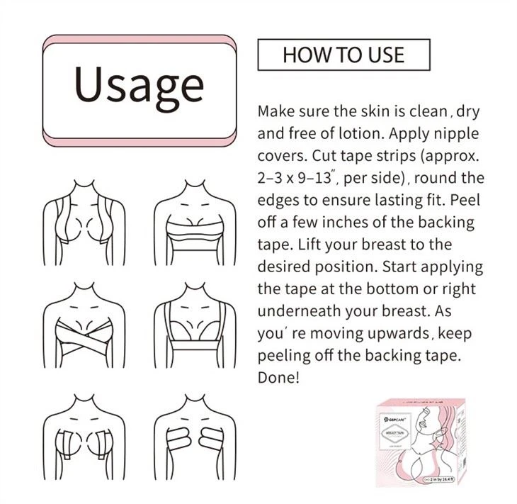 Push Up Adhesive Colored Uplift Fashion Ladies Colored Breast Boob